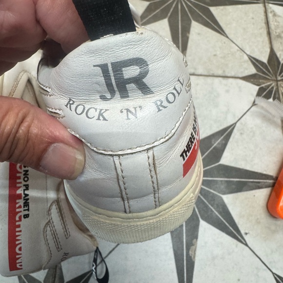 Roi du lac x Joshua Sanders White Love/Choose Graphic Slip on Sneakers - Picture 6 of 7